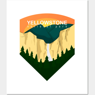 yellowstone national park classic design Posters and Art